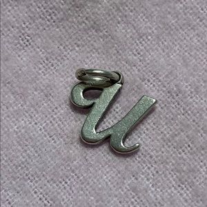 James Avery Sterling  U script charm loop in tact
